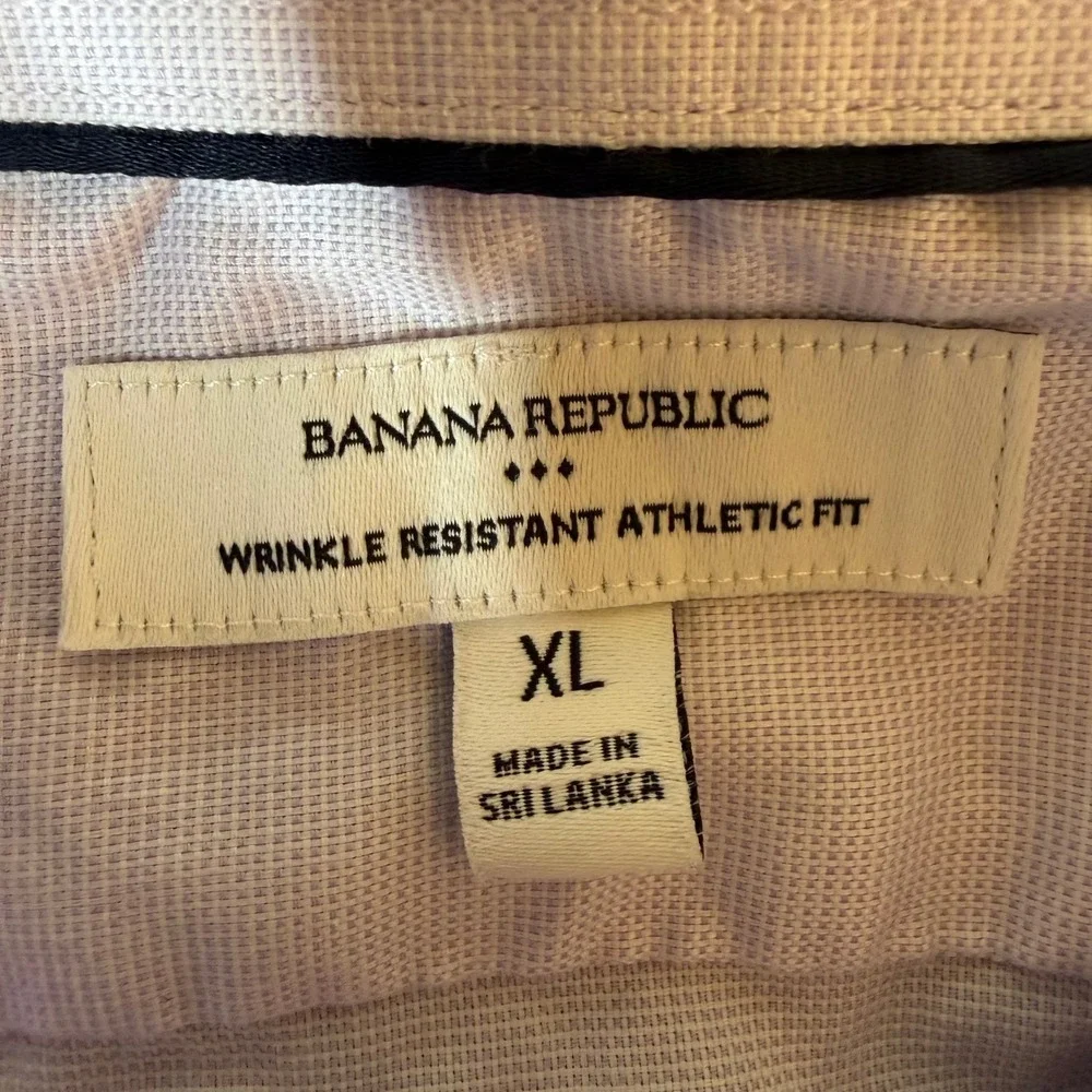 Banana Republic Mens XL Athletic Fit Wrinkle Resistant Dress Shirt‎ Button Down